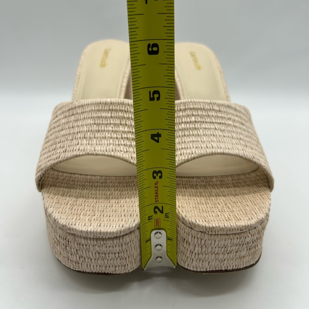 Larroudé Dolly Mule Raffia Platform Block Heels Beach Size 11New With Box - Picture 7 of 13